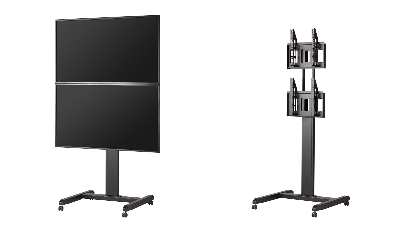上下にディスプレイを2画面取付けられるディスプレイスタンド新発売の 